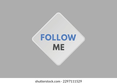 Follow Me text Button. Follow Me Sign Icon Label Sticker Web Buttons
