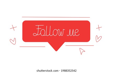 Follow me vector icon. Red vector icon isolated on white background.