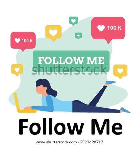 Follow Me Vector Illustration Which can easily modify or edit Which can easily modify or edit


