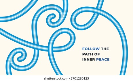 Follow the Path of Inner Peace with Abstract Blue Lines