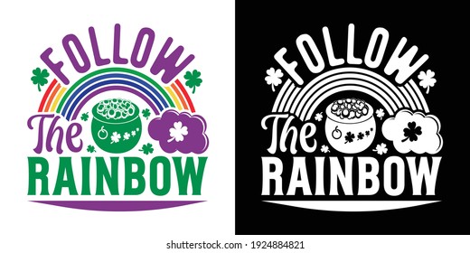Follow The Rainbow Printable Vector Illustration