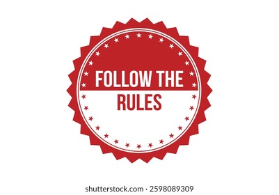 Follow the rules red ribbon label banner.