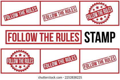 Follow The Rules Rubber Stamp Set Vector