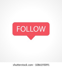 follow social media notification template, vector eps 10