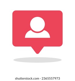 Follow speech balloon icon. Follow notification. Vector.