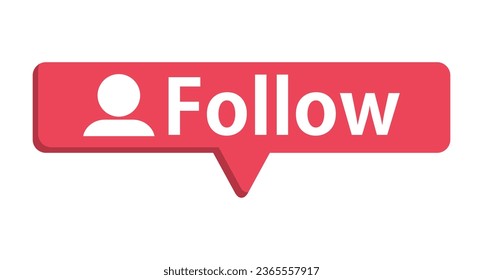 Follow speech balloon logo. Vector.