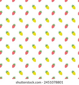 Follow The Strawberries Seamless Vector Pattern Design