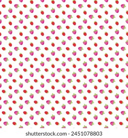Follow The Strawberries Seamless Vector Pattern Design