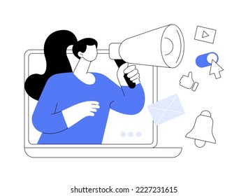 Follow us abstract concept vector illustration. Follow us on social media, subscribe for newsletter, get connected, business website tab, menu bar, stay in touch, UI element abstract metaphor.