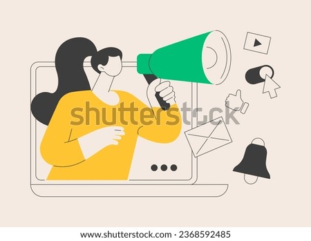 Follow us abstract concept vector illustration. Follow us on social media, subscribe for newsletter, get connected, business website tab, menu bar, stay in touch, UI element abstract metaphor.