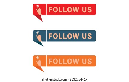 Follow us banner. Modern label with thumbs up icon. Vector illustration , flat design. stock illustration.