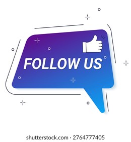 Follow Us banner with thumb up