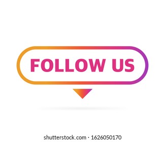 Button Follow Us On White Background Stock Vector (Royalty Free ...