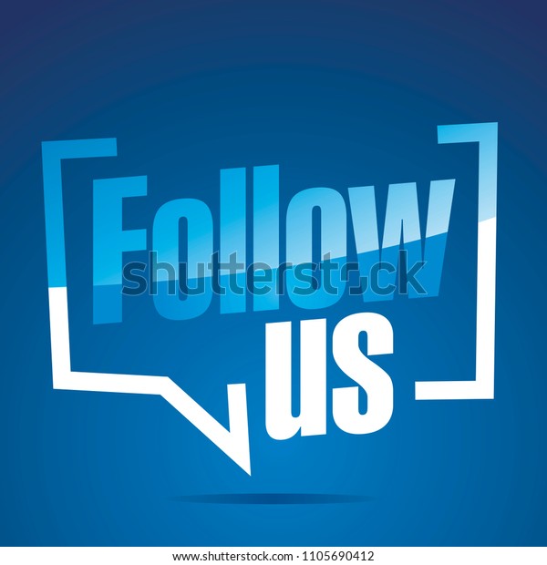 Follow Us Blue White Sticker Icon Stock Vector (Royalty Free ...