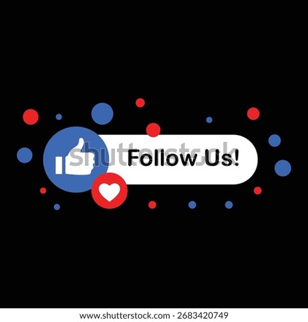 Follow Us Button Design Social Media Call to Action Template