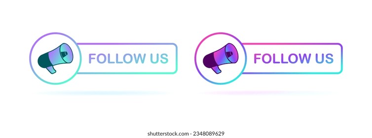 Síguenos. Iconos planos, de color, de medios sociales. Iconos del vector