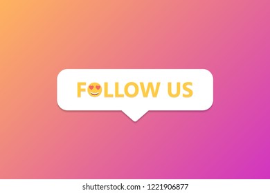 Follow us button icon for design. Vector illustration.
