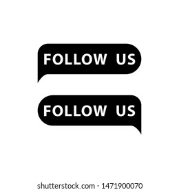 follow us button icon, symbol template