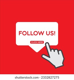 Follow us, click here icon vector illustration symbol