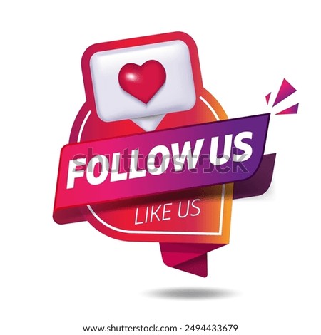 
Follow us. Comment and Follower. Follow us speech bubble. Label for business, marketing and advertising concept. follow us on social media banner. Like, communication SMM marketing background banner.