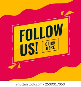 follow us digital template click here for web subscription vector