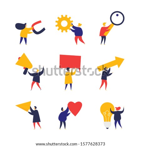 Follow us. Flat style vector illustration.