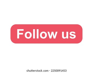 Follow us graphic concept symbol, speech button web label, vector illustration .