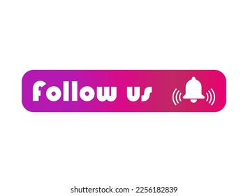 Follow us graphic concept symbol, speech button web label, vector illustration .