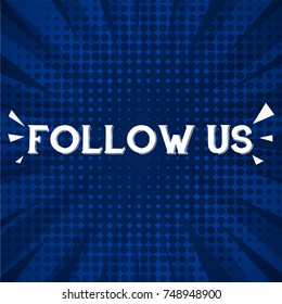 follow us greeting card background with retro concept desgin vector eps 10