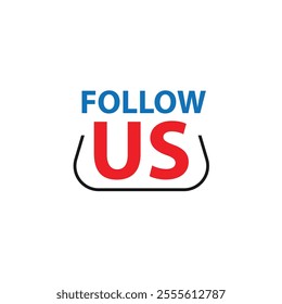 Follow us icon, Follow Us Button with Cursor Label Set, Following us icon set, follow now, Follow us label colorful background Social media