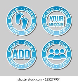 follow us icon with footprints. vector illustration
