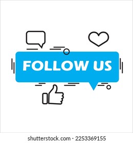 follow us icon, vector, illustration