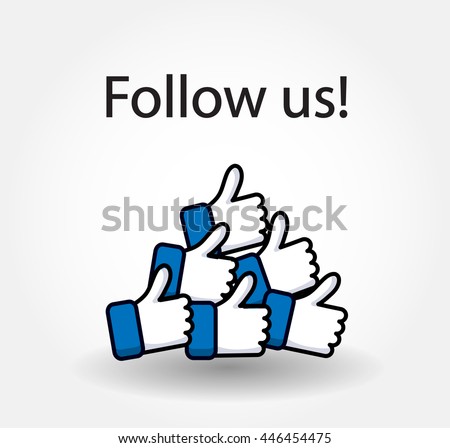 Follow us isolated counter notification  Vector Logo, JPG, JPEG, EPS. Icon Button.Flat Social Media Sign