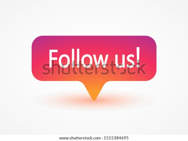 Follow Us Label Colorful Background Color Stock Vector (Royalty Free ...