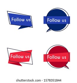 Follow us label design template