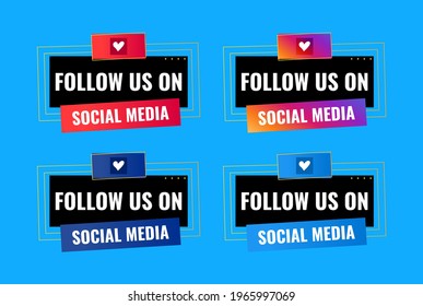 follow us on social media celebration banner design