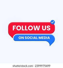 follow us on social media banner design label clipart