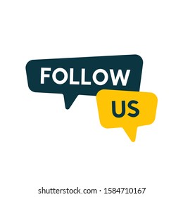 Follow Us promo banner vector design.