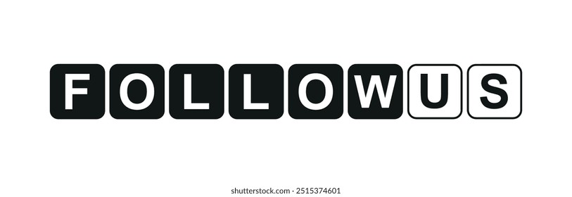 Follow us sign on white background