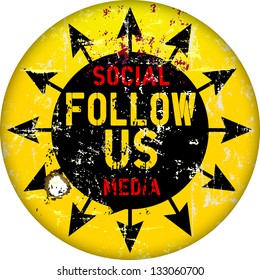 follow us sign, social networks,vector illustration