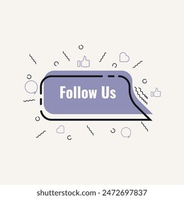 Follow us speech bubble design vector