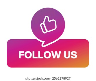 Follow us sticker button label badge flag sign symbol