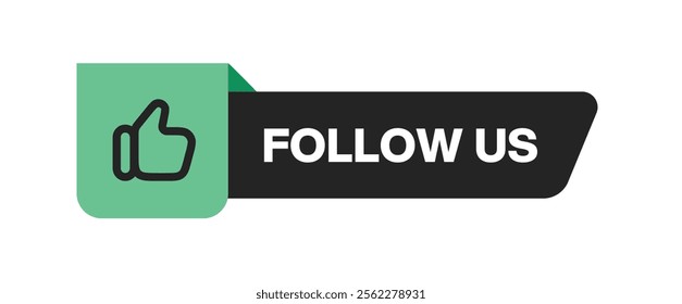 Follow us sticker button label badge flag sign symbol