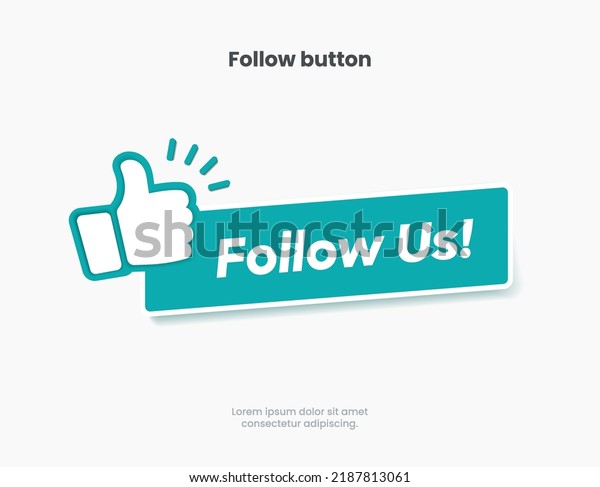 Follow us sticker button label badge flag sign\
symbol for mobile app, website, UI UX, promotion. High quality\
vector illustration\
EPS10