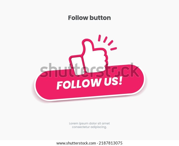 Follow us sticker button label badge flag sign\
symbol for mobile app, website, UI UX, promotion. High quality\
vector illustration\
EPS10