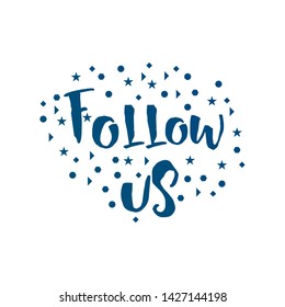 Follow Us text vector Design 