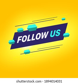 Follow Us Text Vector Template for Promotion Content