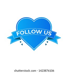 Follow Us Vector Design On white background 