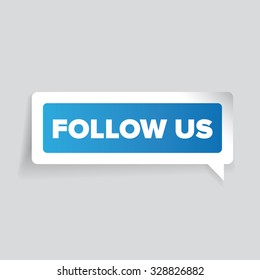 Follow us vector label