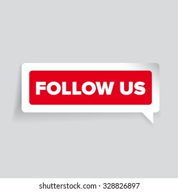 Follow us vector label